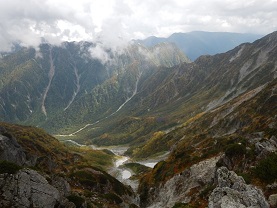 北鎌尾根から見る景色